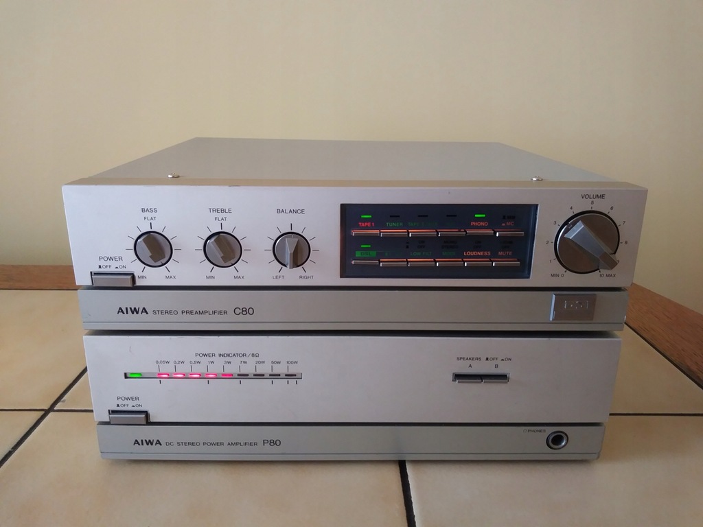 AIWA 1980's Mini Component - C80 Preamplifier & P80 Power