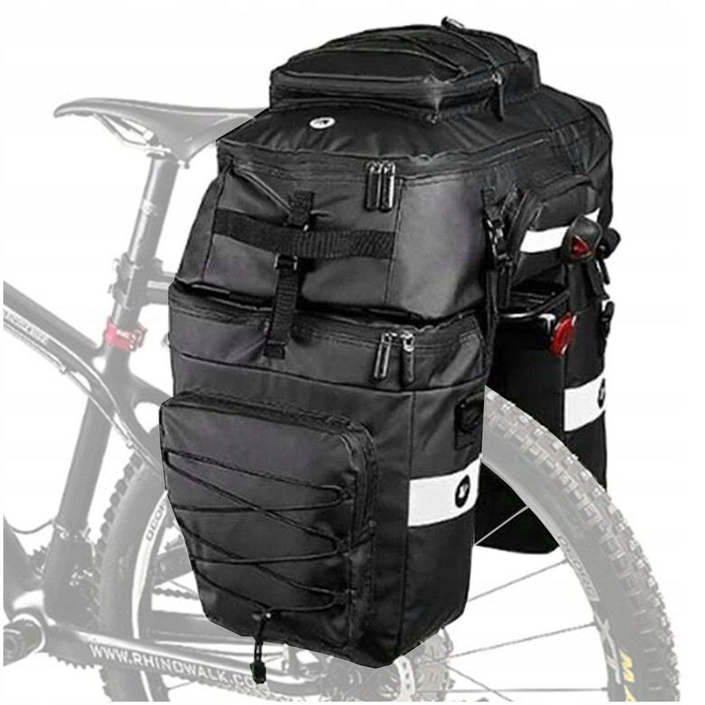 SAKWA ROWEROWA TORBA NA BAGAŻNIK ROWEROWY (65 L) 3w1 PLECAK TORBA NA RAMIĘ