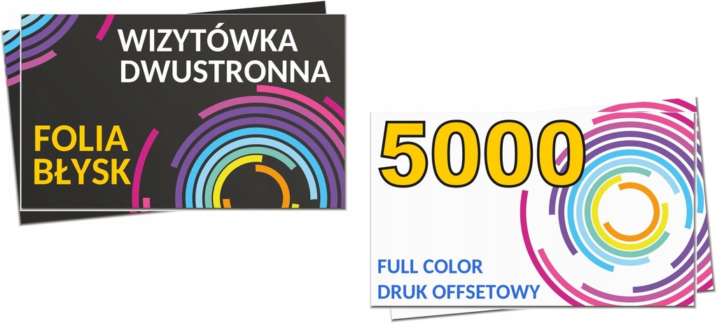 WIZYTÓWKI dwustronne FOLIOWANE offset 5000 sztuk