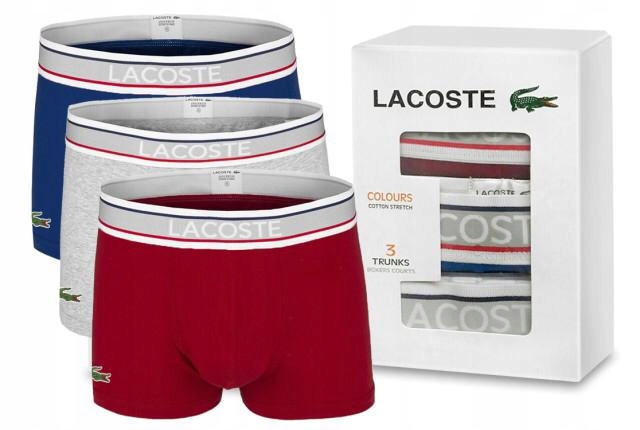 BOKSERKI MĘSKIE LACOSTE 3 PACK / r.M