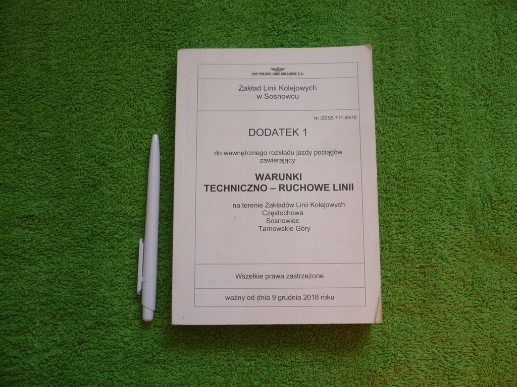 WARUNKI TECHNICZNO RUCHOWE LINII PKP 11415667900 oficjalne archiwum