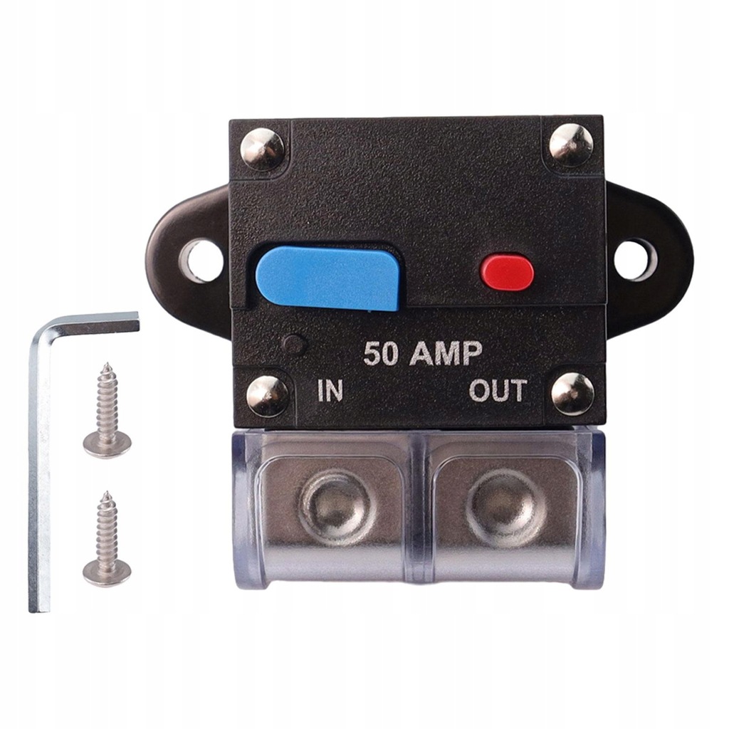 Circuit Breaker with Manual Reset Button 3.3x2x1.4inch Overcharge 50A