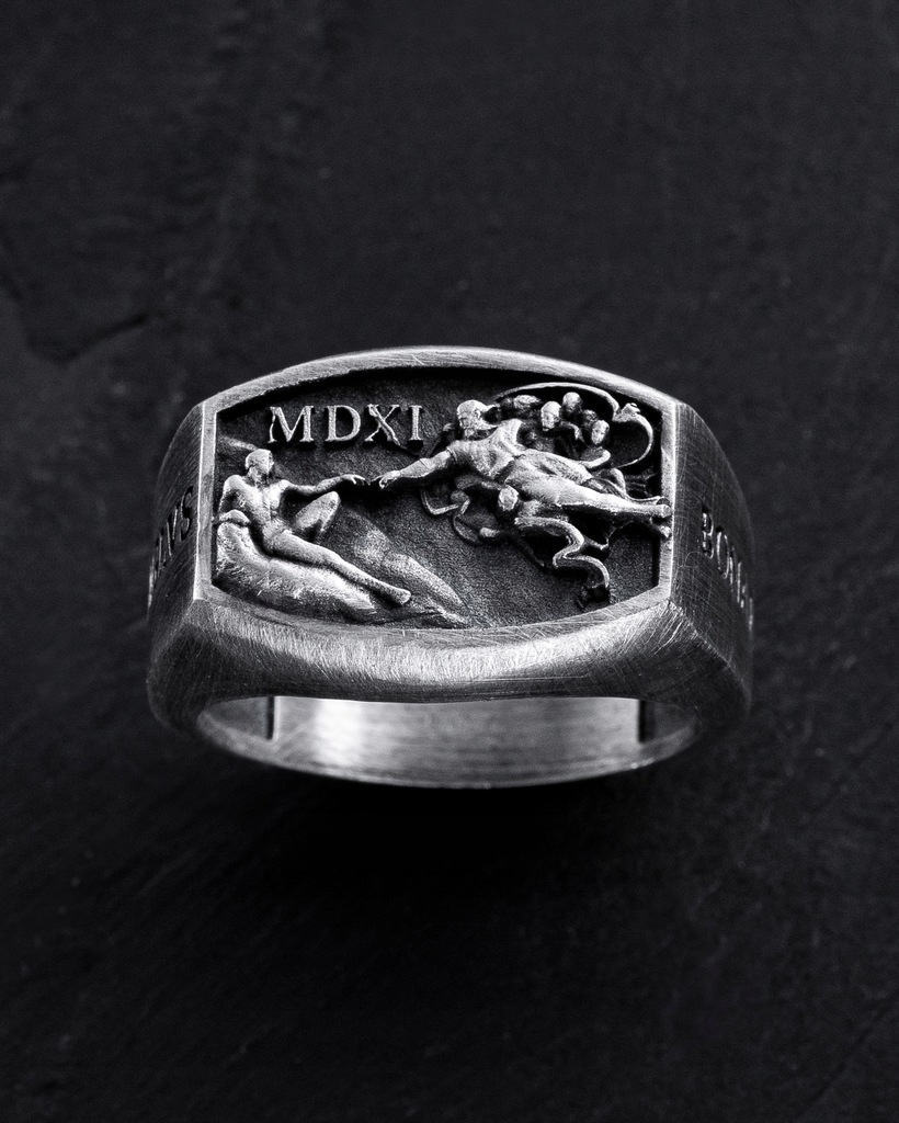 Srebrny pierścień THE CREATION OF ADAM - MICHELANDELO 20.5