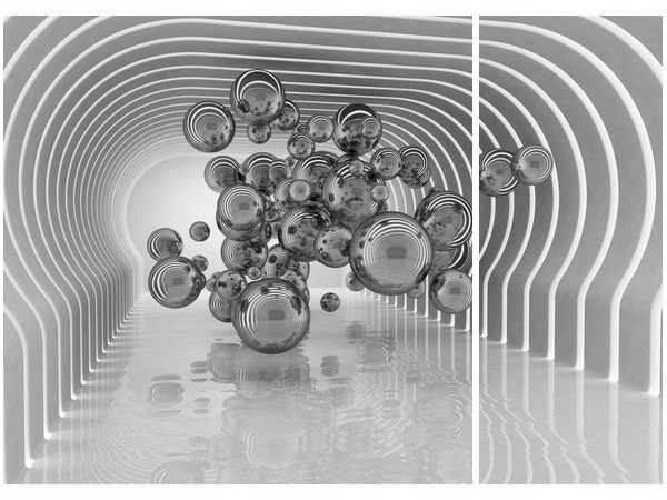 Obraz druk New Art NEURONY srebrne tunel świetlny