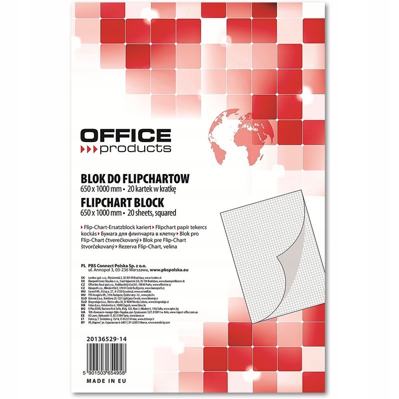 Blok do flipchartu Office Products 65x100cm kratka (20) Office Products