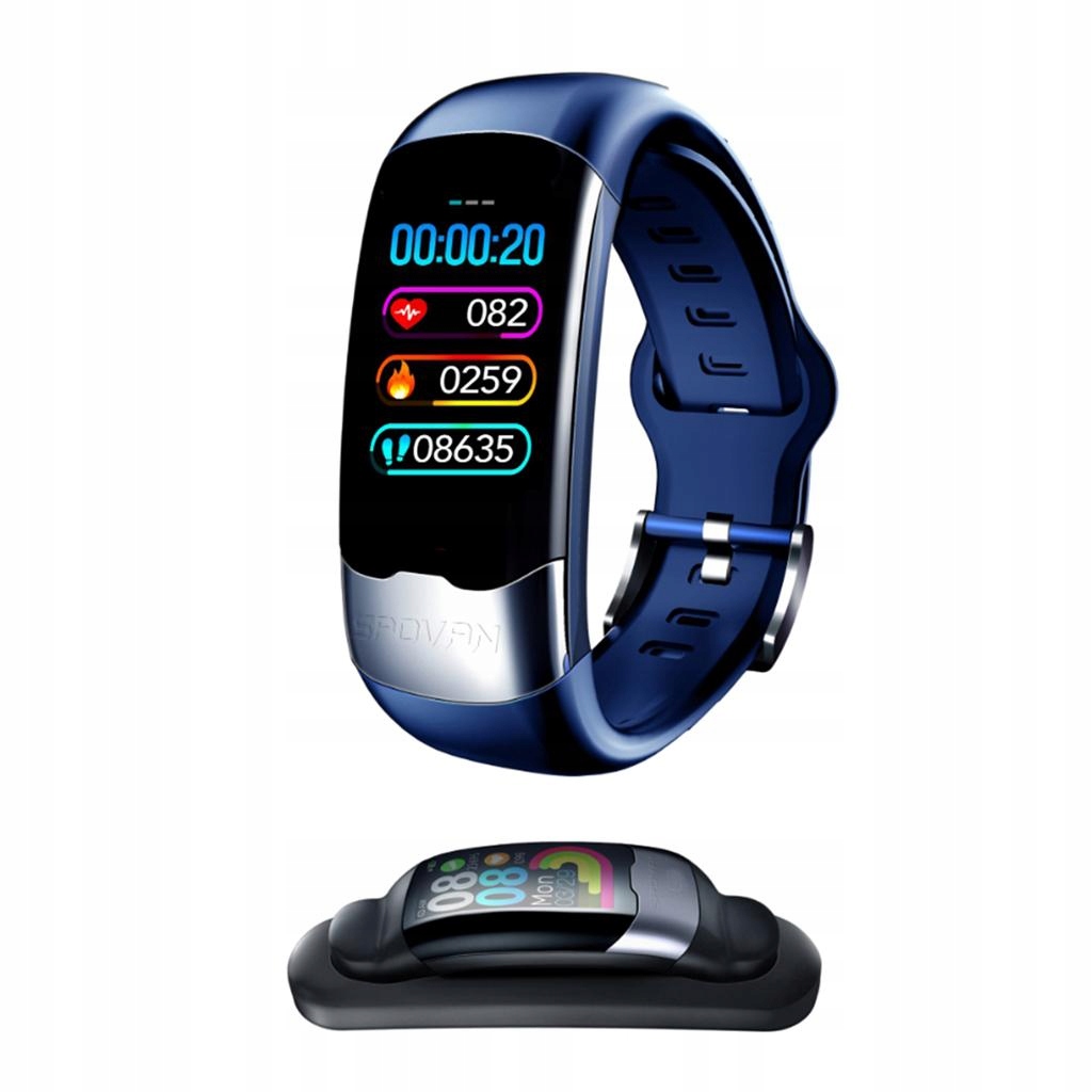 Oxygen ECG PPG HRV Waterproof Smart Watch Blue