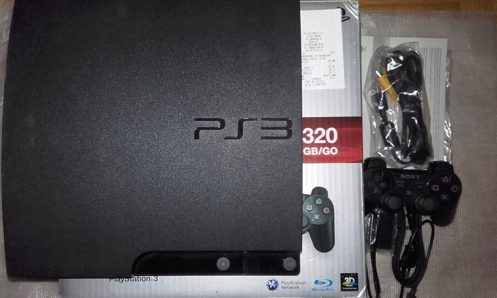 PS3 CECH3004B 320GB, oryginalna, jak nowa.