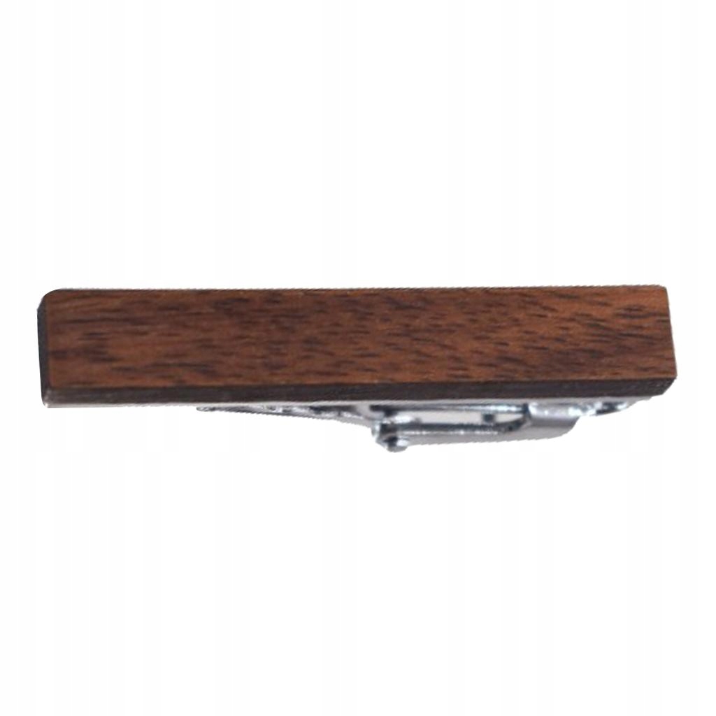 Alloy Mens Bow Natural Wood Tie Clip Exquisite Menswear Walnut