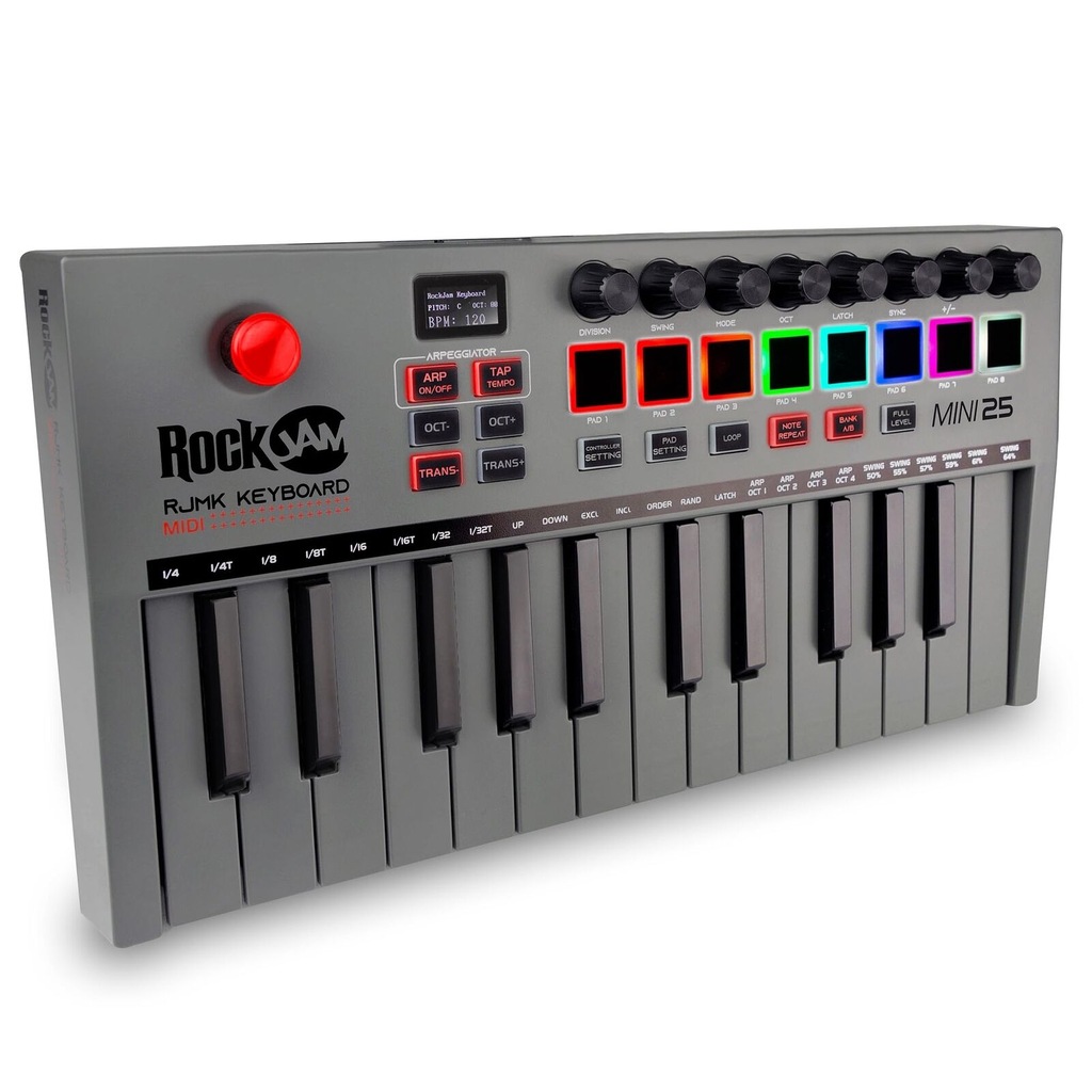 RockJam Go 25 klawiszy USB i Bluetooth MIDI Keyboard Controller