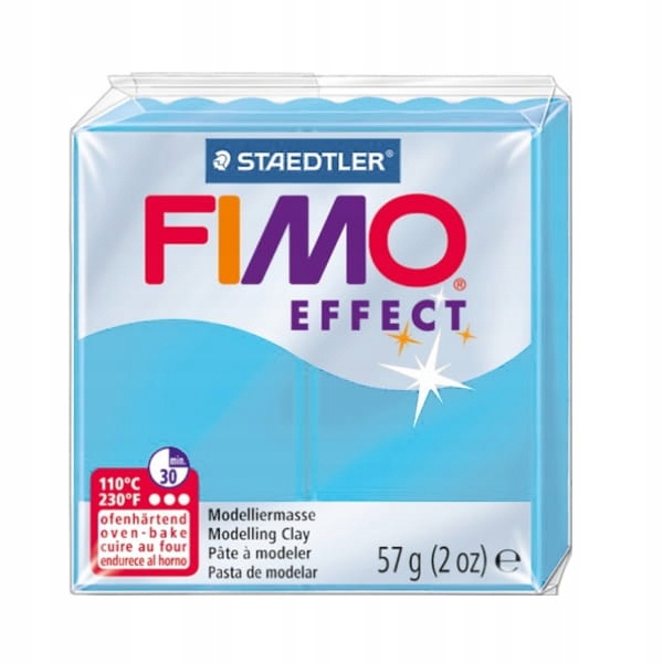 374 FIMO EFFECT masa 57g - błękitny przezroczysty