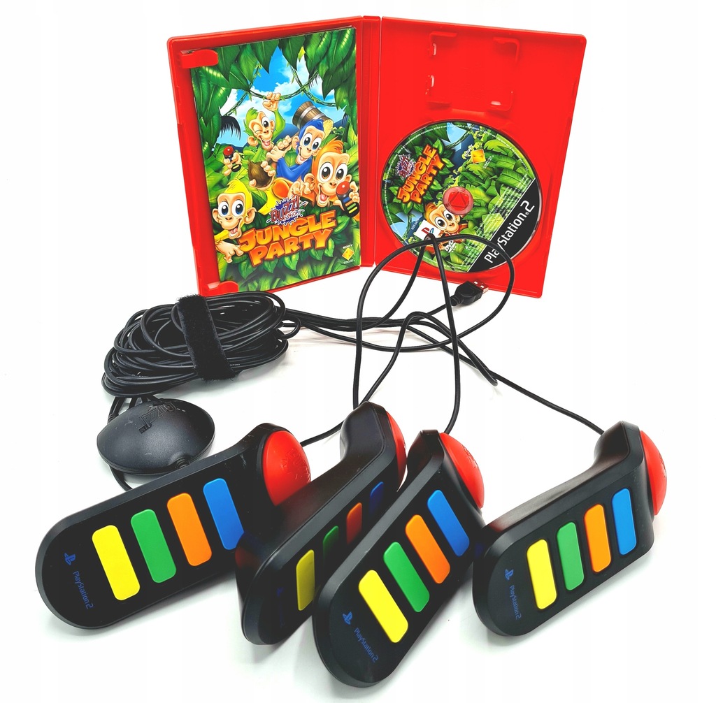 ZESTAW GRA + KONTROLERY BUZZ Junior Jungle (PS2)