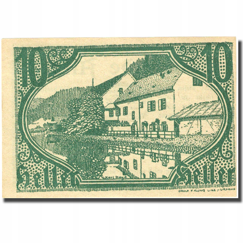 Banknot, Austria, Altaist, 10 Heller, village, Und