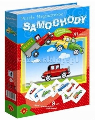 Puzzle magnetyczne, samochody, Alexander