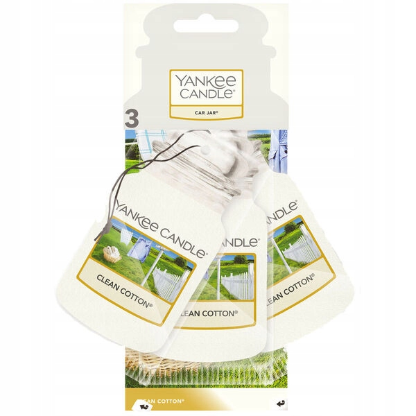 Yankee Candle Zapach do Samochodu Clean Cotton 3 Sztuki