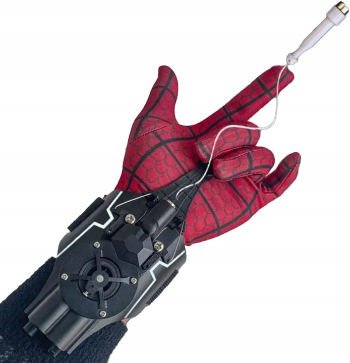 SPIDERMAN WYRZUTNIA SIECI STRZELAJĄCA ZESTAW RĘKAWICA SIEĆ 3M MAGNES USB