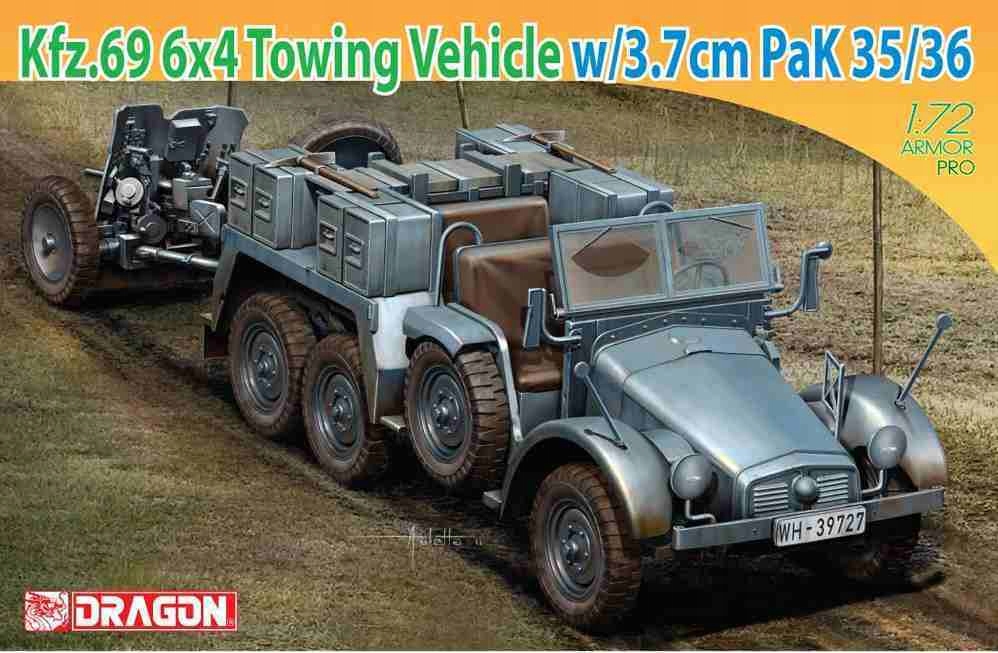 Kfz.69 6x4 Towing Vehicle w/3.7cm PaK 35/36, Dragon 7419