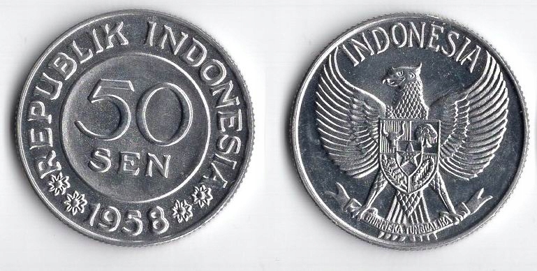 INDONEZJA 1958 50 SEN