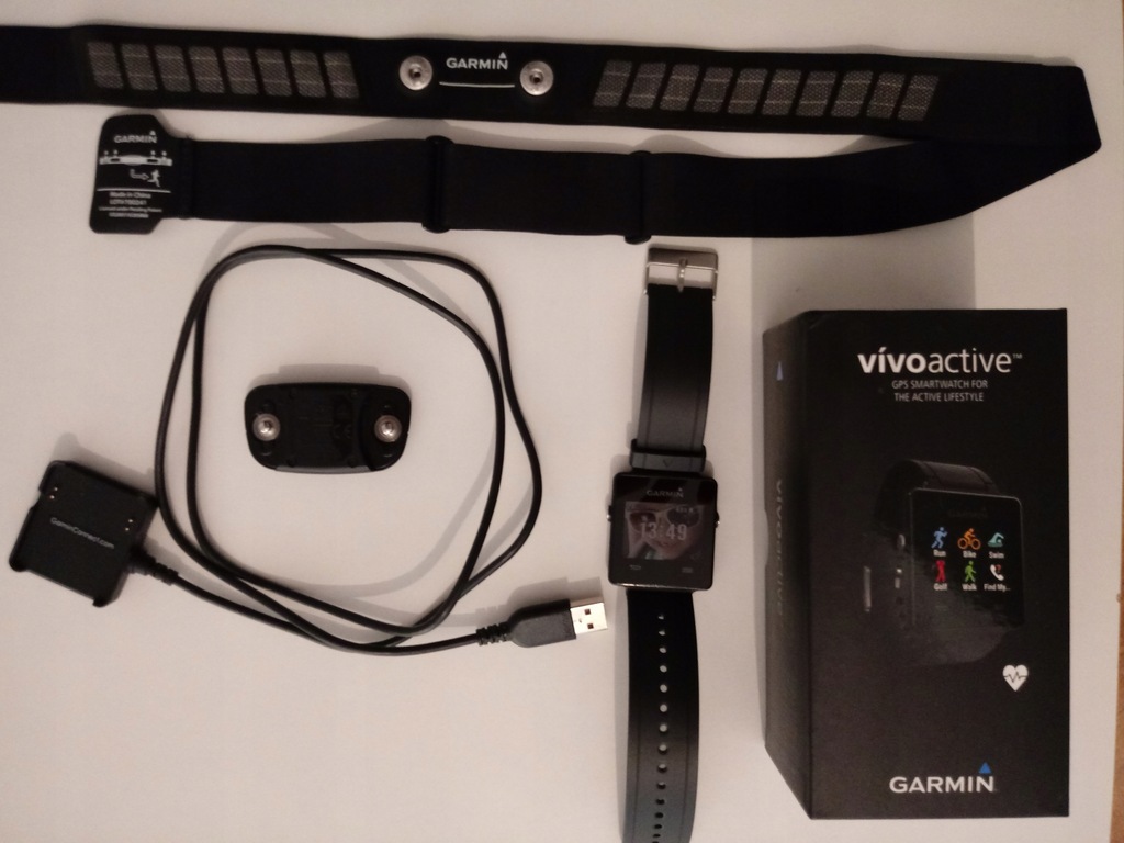 Zegarek smartwatch Garmin Vivoactive + pas HRM