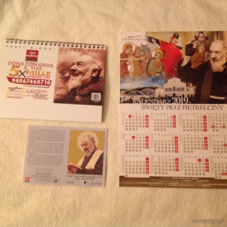 Kalendarz 2019 z Ojcem Pio plus gratisy