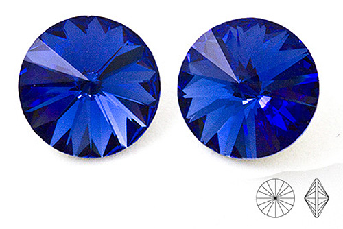 1122 Swarovski Rivoli Chaton 12mm Sapphire