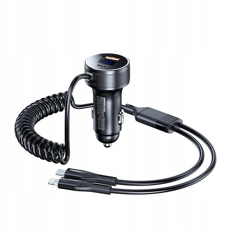 Ładowarka samochodowa SAGA SERIES 52.5W RCC336 PD QC 1xUSB-C + 1xUSB WITH C