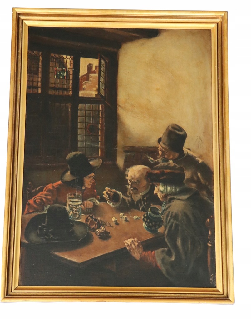 Gra w Kości według Claus Meyer 1913 Olej Antyk