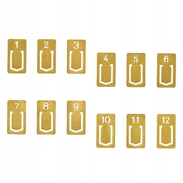 pack 12 Pieces Brass Bookmark Clips Numbers Metal Bookmarks Marker 2 Pcs