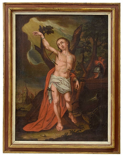 XVII-XVIII w. Św.Sebastian obraz olejny 107x78 cm