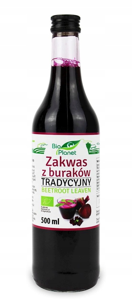 Zakwas z buraków tradycyjny bio 500 ml bio planet