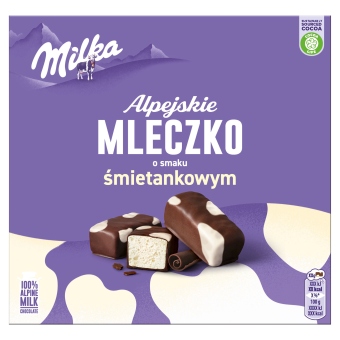 Milka Alpejskie Mleczko Pianka o smaku śmietankowy (data 24.04.2024)