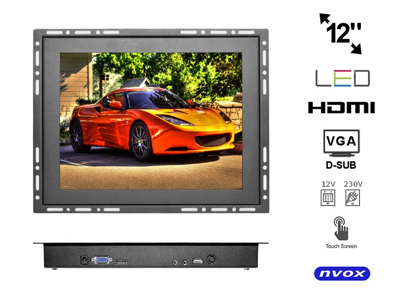 Monitor dotykowy open frame led 12cali vga hdmi 12