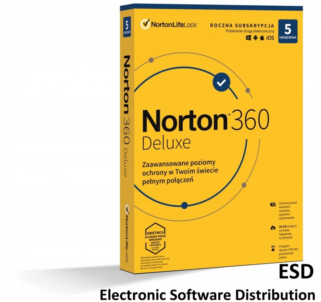 *ESD Norton360 DLX 50GB PL 1U 5Dvc 1Y 21408175