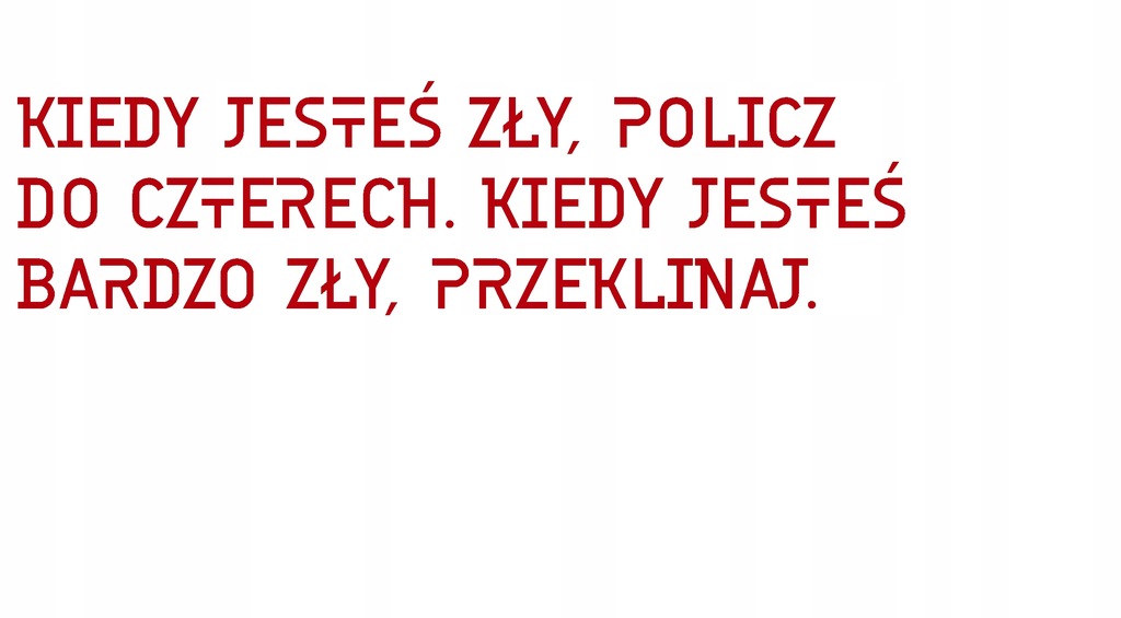 Naklejka na ścianę napis cytat ZŁOŚĆ CZERWONA mała - 7793452501