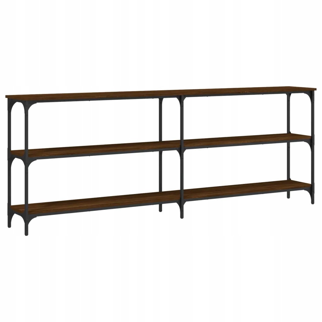 vidaXL Stolik konsolowy, brązowy dąb, 200x29x75 cm