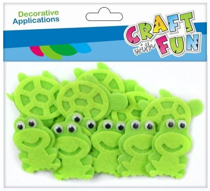 Craft with Fun Ozdoba dekoracyjna Filc Zaba Oczy samoprzylepna 12szt 12/288