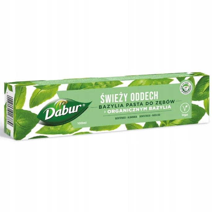PASTA DO ZĘBÓW ŚWIEŻY ODDECH Z BAZYLIĄ BEZ FLUORU 100 ml - DABUR