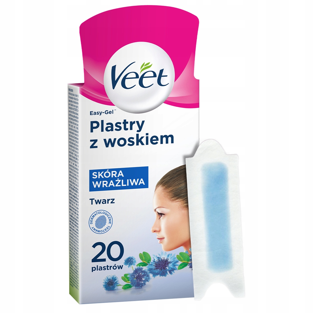 Veet Plastry do Depilacji Twarz Wrażliwa 20szt x 2 9782581094