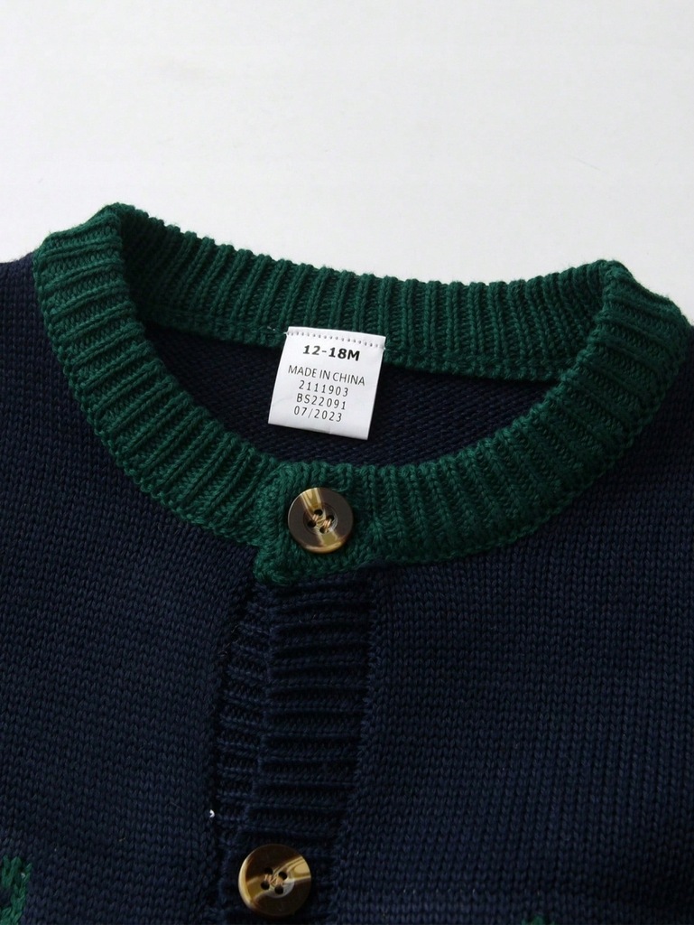 SHEIN KOMBINEZON CHŁOPIĘCY DZIANINOWY WE WZÓR ŚWIĄTECZNY 74 068