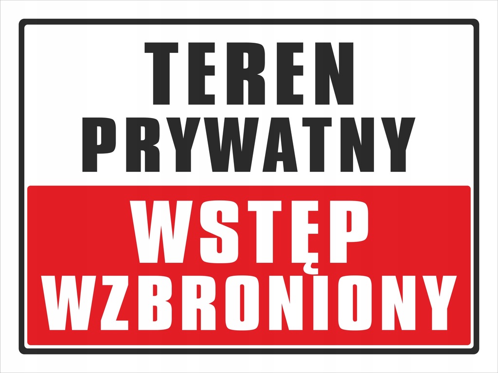 tabliczka TEREN PRYWATNY WSTĘP WZBRONIONY 20x30