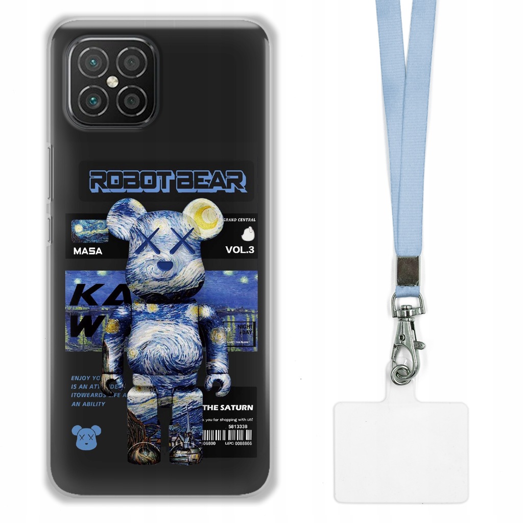 ETUI DO HUAWEI NOVA 8 SE CASE + SMYCZ SZARA KAWS DLA NASTOLATKÓW MIX WZ