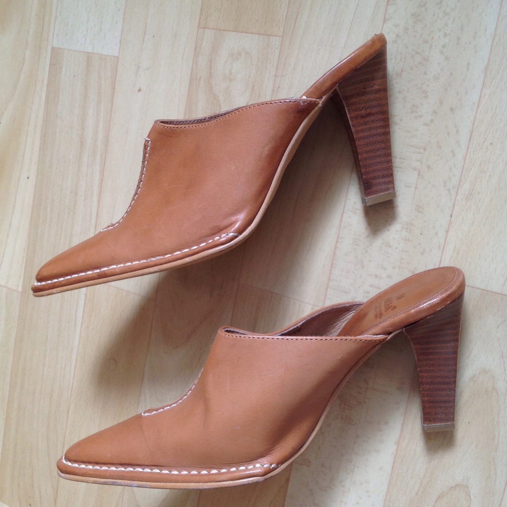 Zara 38, made in Spain, skóra, mules, unikat