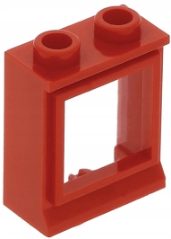 LEGO OKNO 1x2x2 CZERWONE Z SZYBĄ 7026