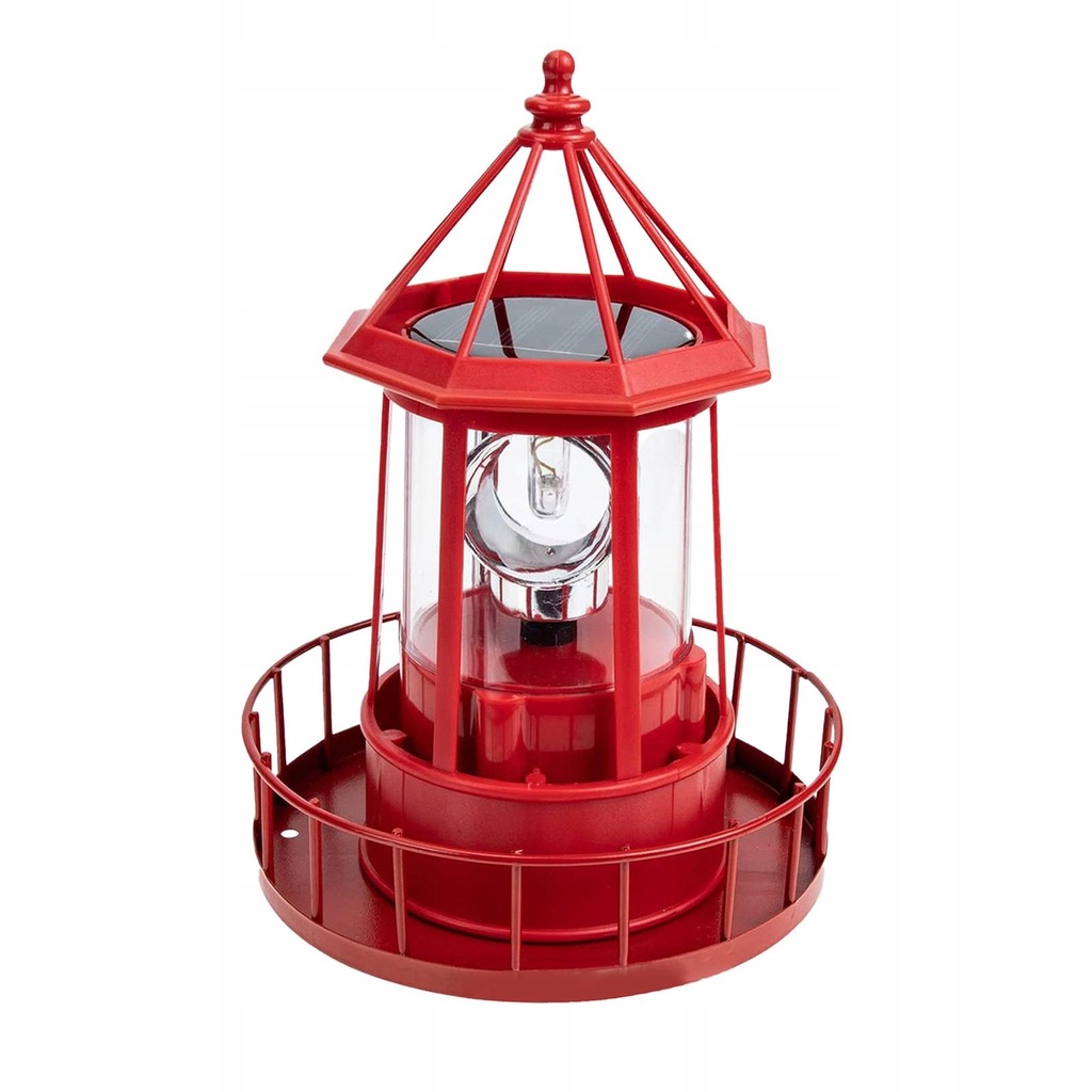 LED Solar Powered Lighthouse Rotating Light Solar Lighthouse with Rotating