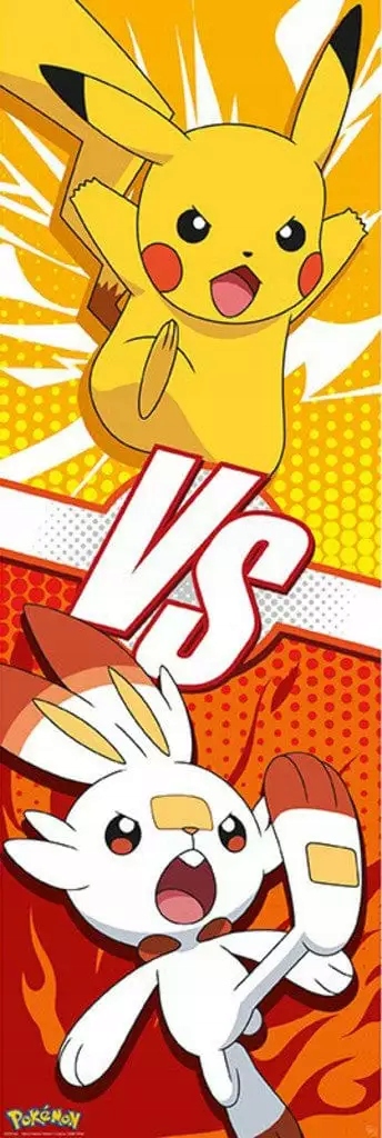 Pokemon: Plakat Na Drzwi - Pikachu VS Scorbunny