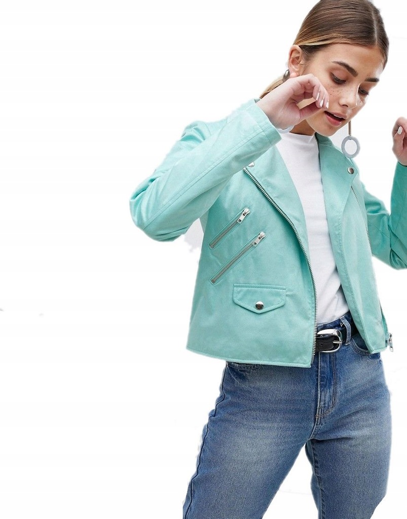 KURTKA BLUZA zip EKO SKÓRA MIĘTOWA XXL 44