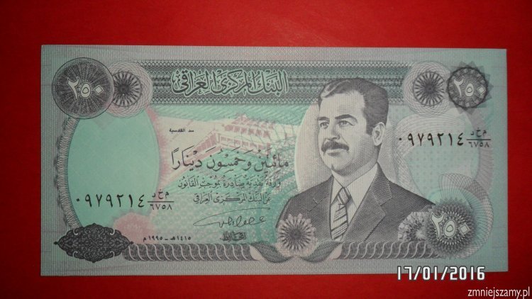 Irak - 250 dinarów - Saddam Hussajn dla WOŚP