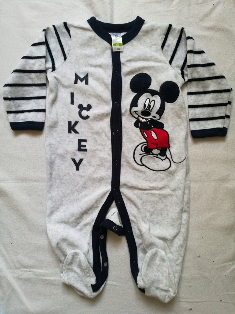 Pajac pajacyk piżama 80 cm C&A welur Mickey