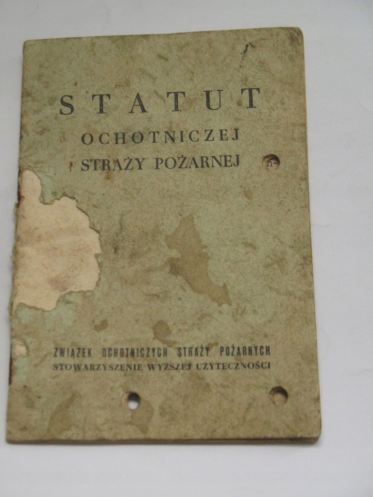 STATUT Ochotniczej Straży pożarnej w Zarzeczu Ulańskim 1961