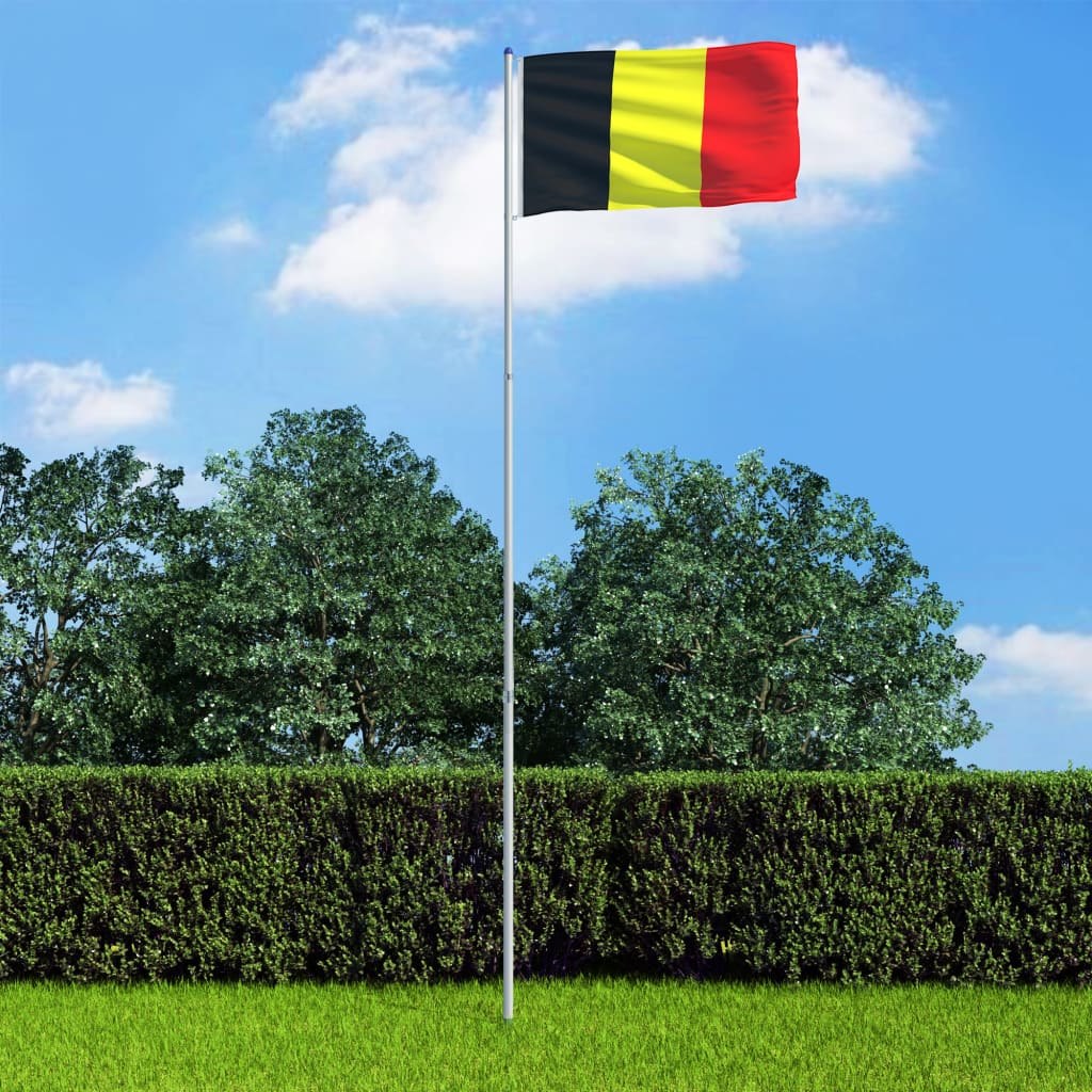 Flaga Belgii z aluminiowym masztem, 6 m