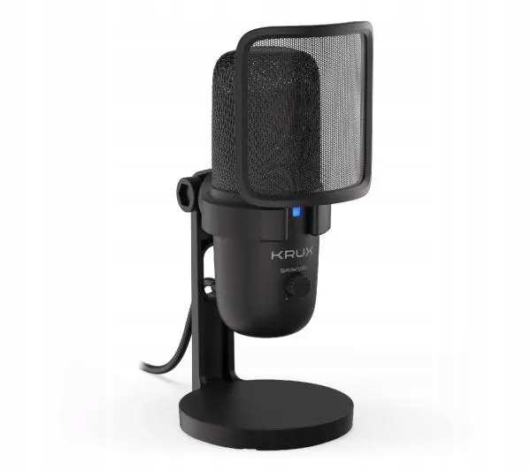 Mikrofon przewodowy Krux Emote 2000S USB-C Streaming Pop Filtr Czarny